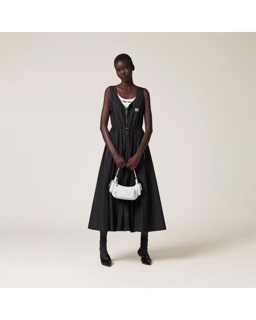 Miu Miu Black Sleeveless Technical Silk Dress