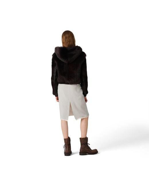 Miu Miu Black Shearling Hoodie Jacket