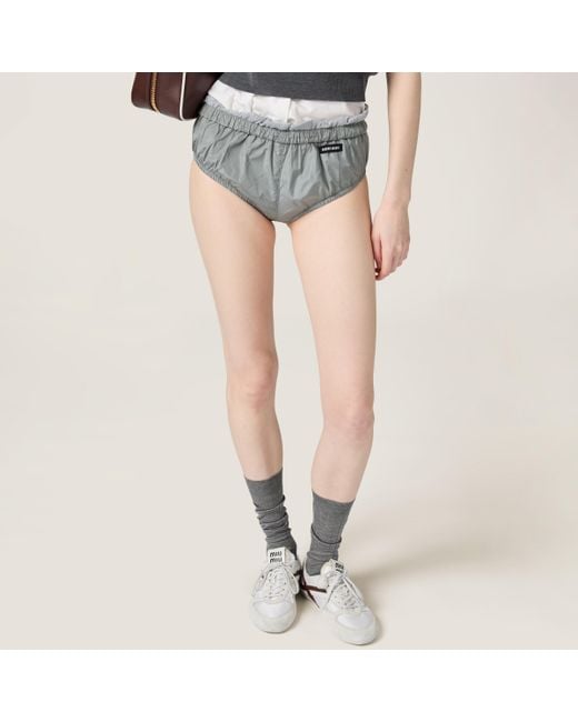 【MiuMiu】Technical silk briefs Miu Miu Technical Silk Briefs | Lyst