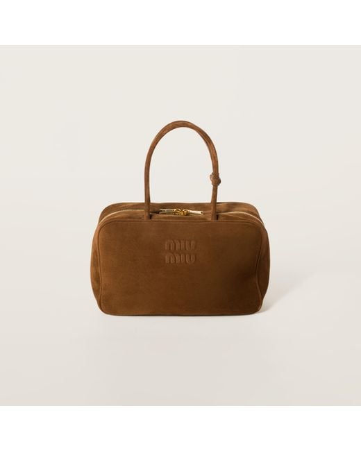 関税込 MiuMiu | Suede Beau bag Miu Miu Suede Beau Top-Handle Bag | Harrods UK
