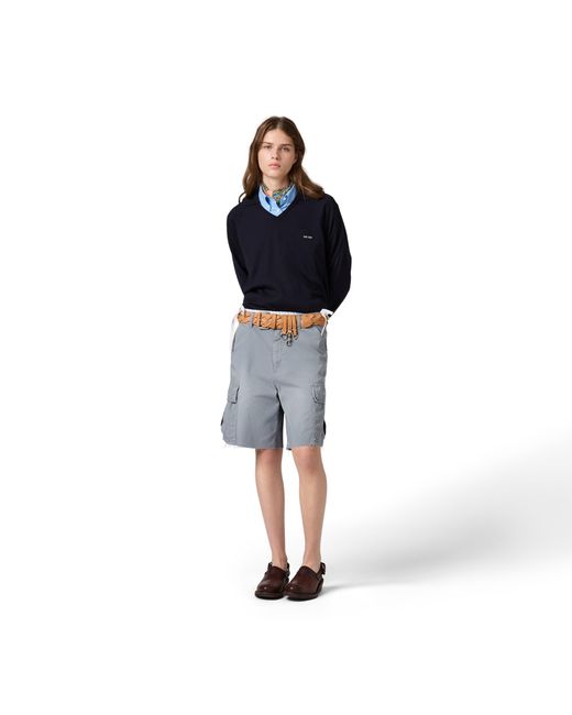 Miu Miu Gray Old Twill Bermudas