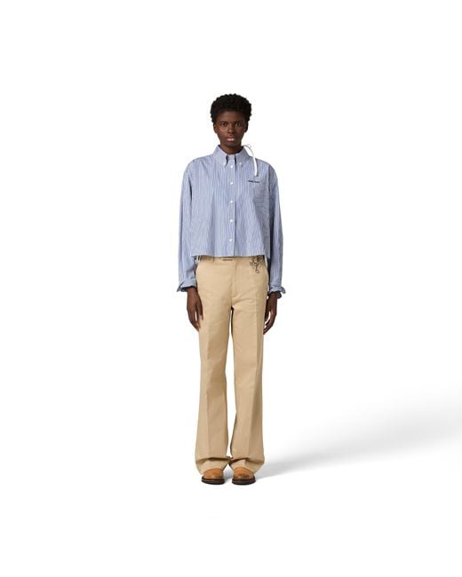 Miu Miu Blue Micro Pinstripe Poplin Shirt