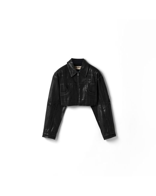 Miu Miu Black Denim Patchwork Blouson Jacket