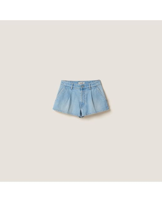 Miu Miu Blue Denim Shorts