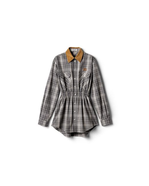 Miu Miu Gray Flannel Mini-Dress