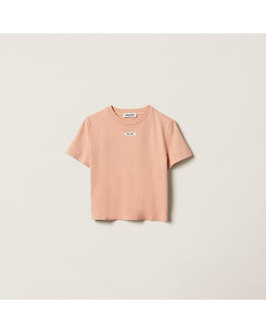 Miu Miu Natural Cotton T-shirt