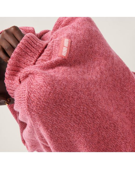 Miu Miu Pink Cashmere Wool Turtleneck Dress
