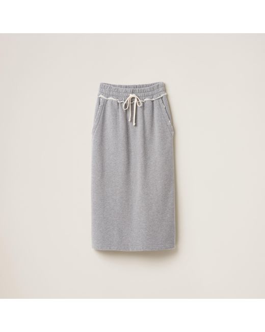 Miu Miu Gray Cotton Fleece Skirt
