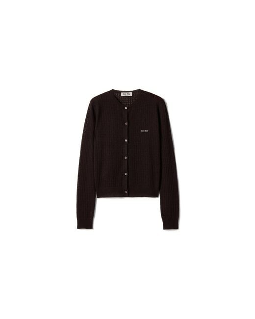Miu Miu Black Cashmere And Silk Cardigan