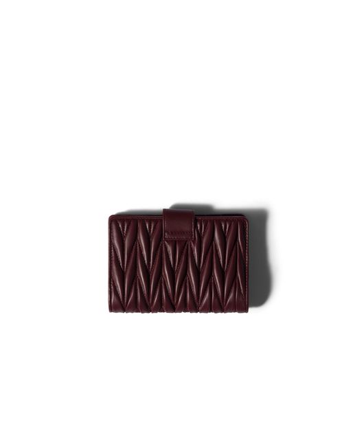 Miu Miu Purple Matelassé Nappa Leather Wallet