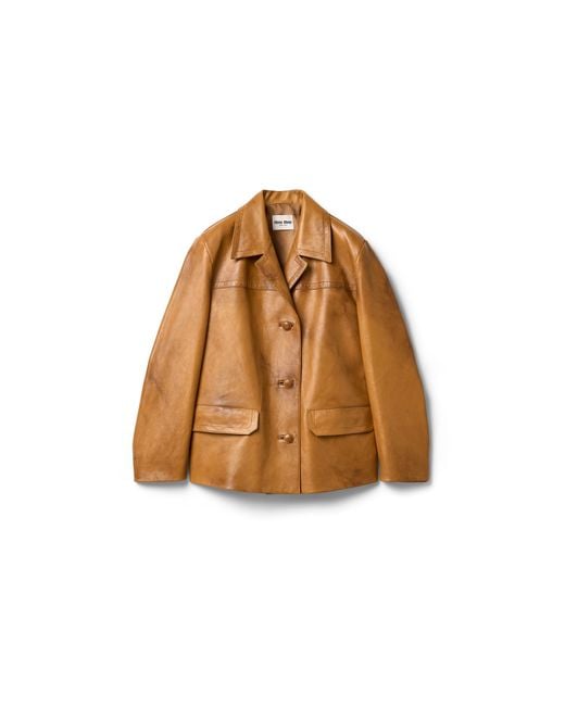 Miu Miu Brown Leather Jacket
