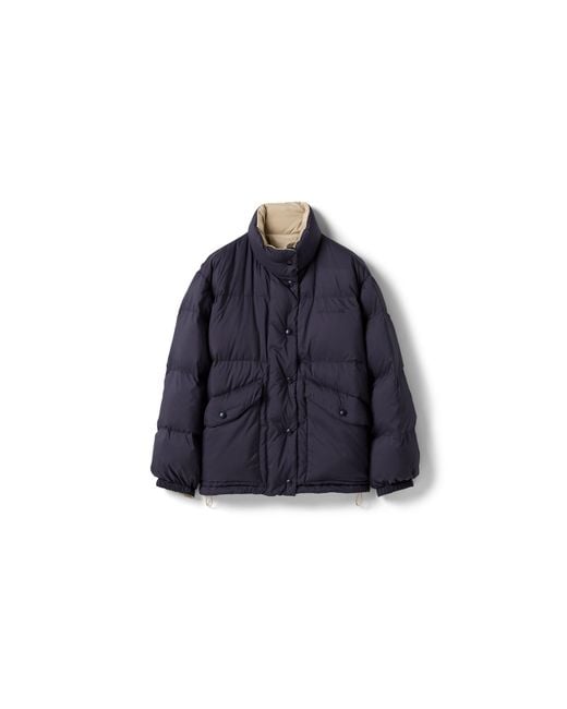 Miu Miu Blue Reversible Technical Pongé Down Jacket