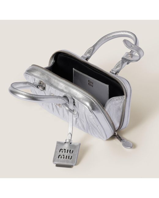 Miu Miu Metallic Arcadie Matelassé Nappa Leather Mini-Bag