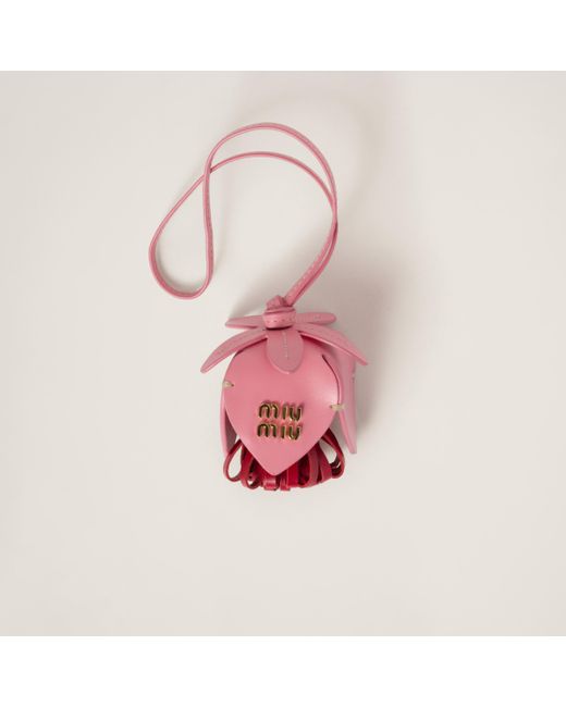 Miu Miu Leather Trick in Pink | Lyst