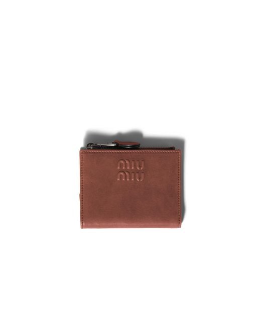 Miu Miu Brown Small Leather Wallet