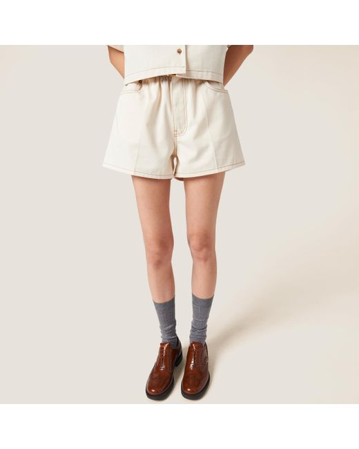 Miu Miu Natural Denim Shorts