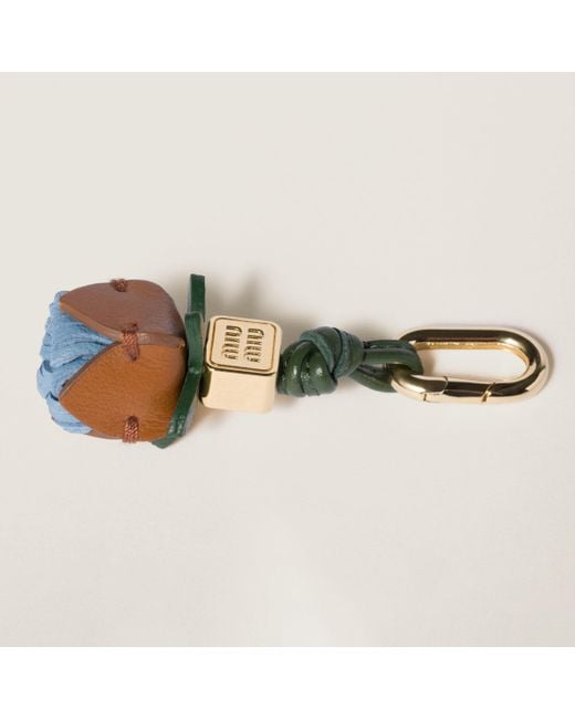 Miu Miu Leather Micro Trick in Natural | Lyst