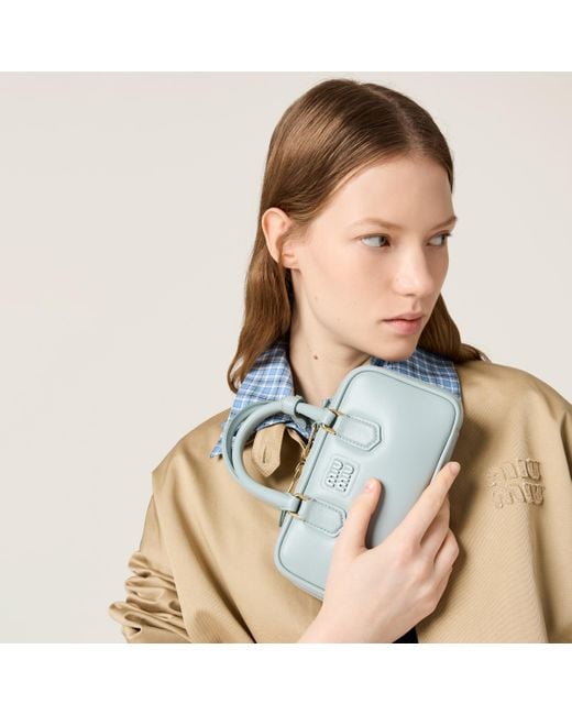 Miu Miu Blue Arcadie Leather Mini-Bag