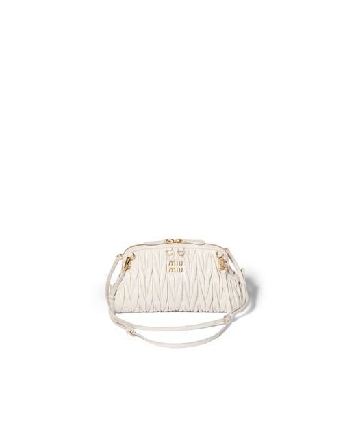 Miu Miu Natural Caprice Matelassé Nappa Leather Clutch