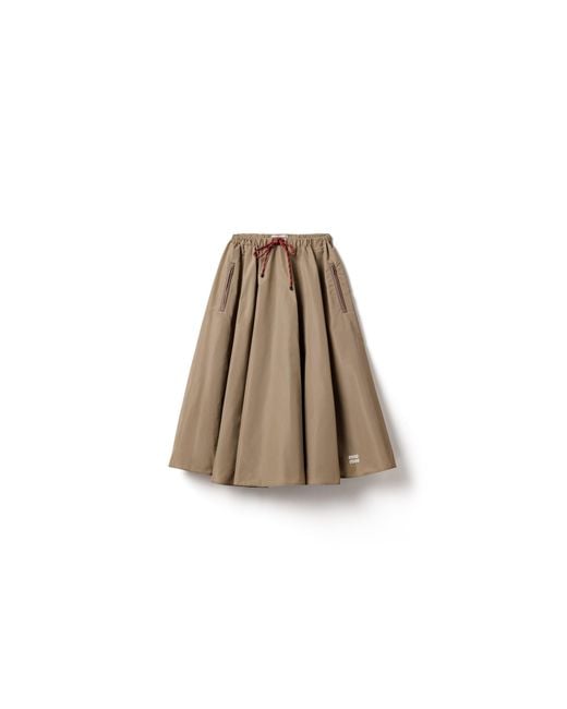 Miu Miu Natural Technical Fabric Skirt