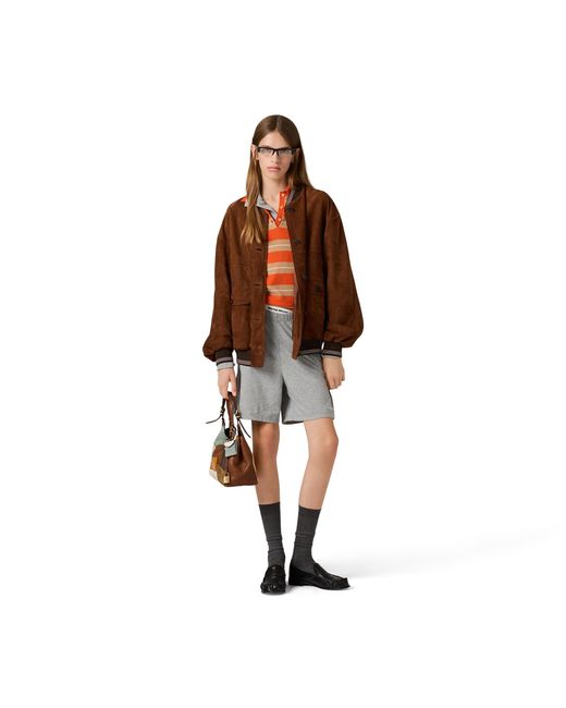 Miu Miu Brown Suede Blouson Jacket