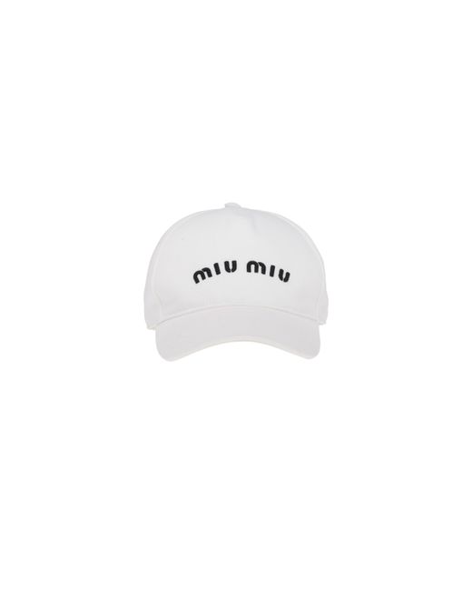 Miu Miu White Logo Baseball Cap