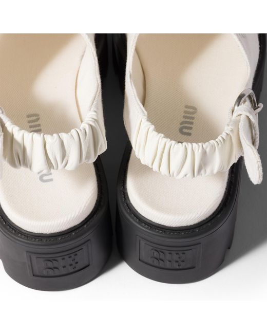 Miu Miu White Gabardine Sandals