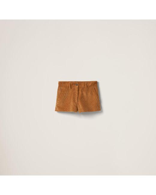 Miu Miu Brown Corduroy Shorts