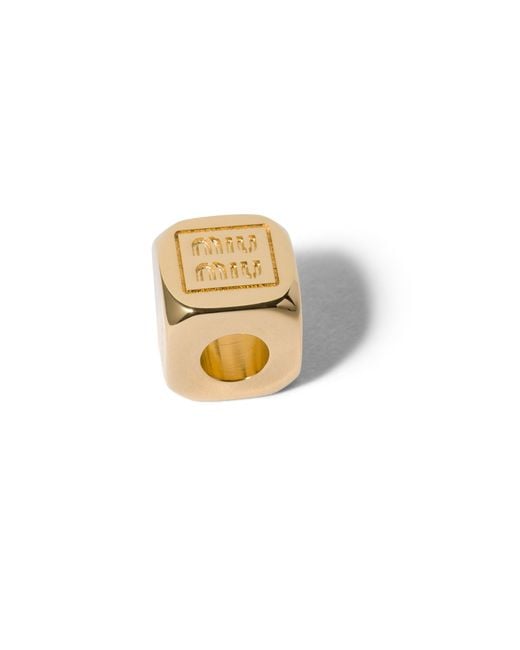 Miu Miu Pink Enameled Metal Dice Charm