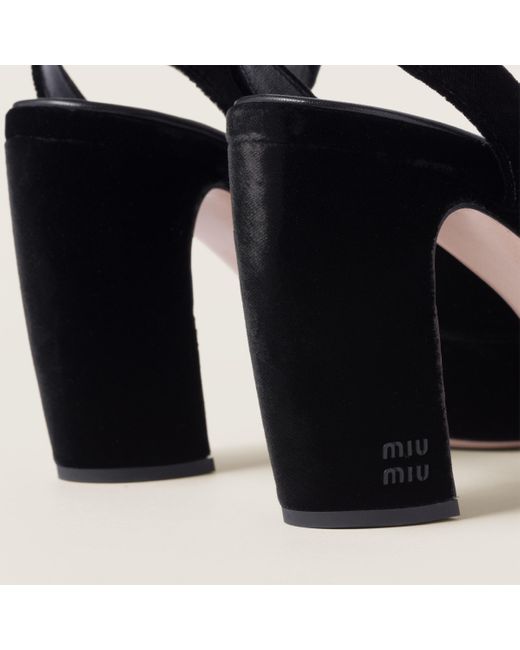 Miu Miu Black Velvet Sandals