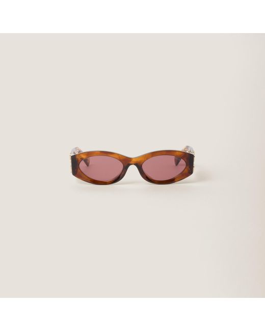 Miu Miu Pink Miu Glimpse Sunglasses