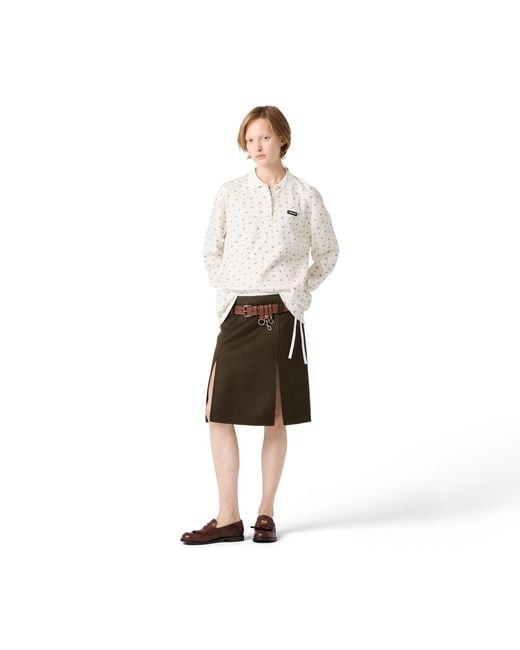 Miu Miu White Cotton Polo Shirt