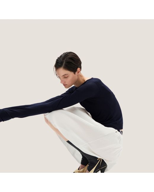 Miu Miu Blue Wool Boat-Neck Sweater