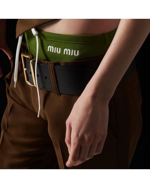 Miu Miu Blue Leather Belt
