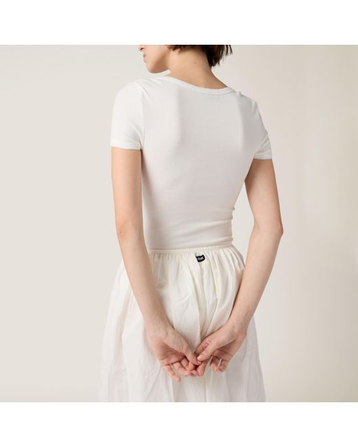 Miu Miu White Petit Bateau X Miu Miu Stretch Jersey Bodysuit
