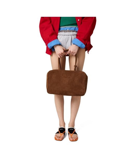 Miu Miu Brown Suede Beau Bag