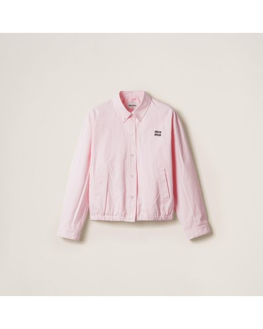 Miu Miu Pink Poplin Blouson Jacket
