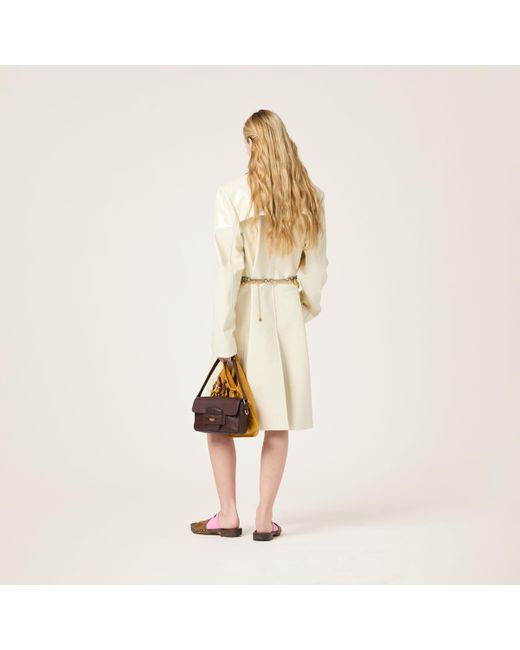 Miu Miu Natural Double-Breasted Naplak Coat