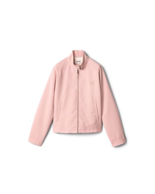 Miu Miu Pink Kid Mohair Blouson Jacket