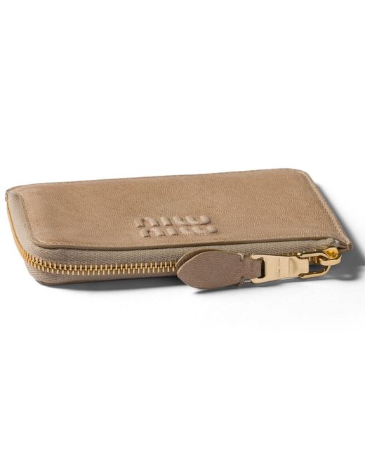 Miu Miu Natural Nappa Leather Envelope Card Holder