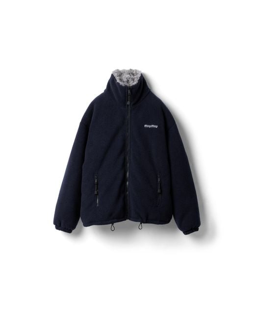 Miu Miu Blue Fleece Down Jacket