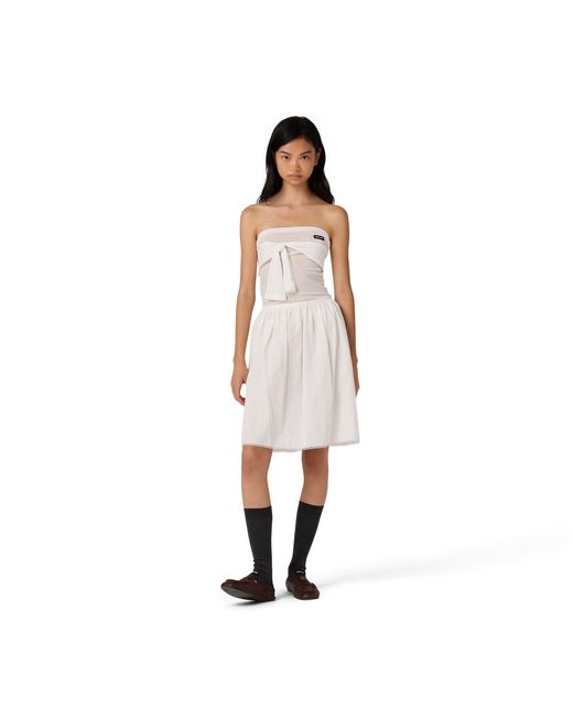 Miu Miu White Ribbed Jersey Top