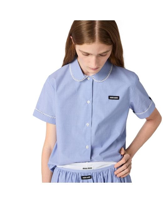 Miu Miu Blue Gingham Shirt