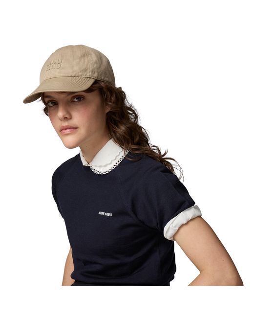 Miu Miu Natural Cotton Baseball Cap
