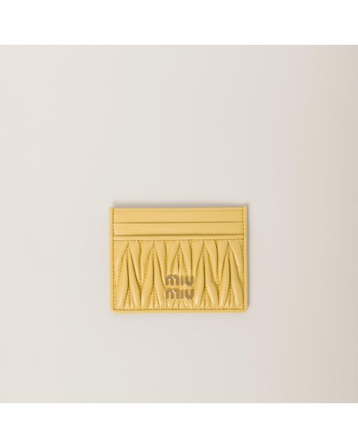 Miu Miu Metallic Matelassé Nappa Leather Card Holder