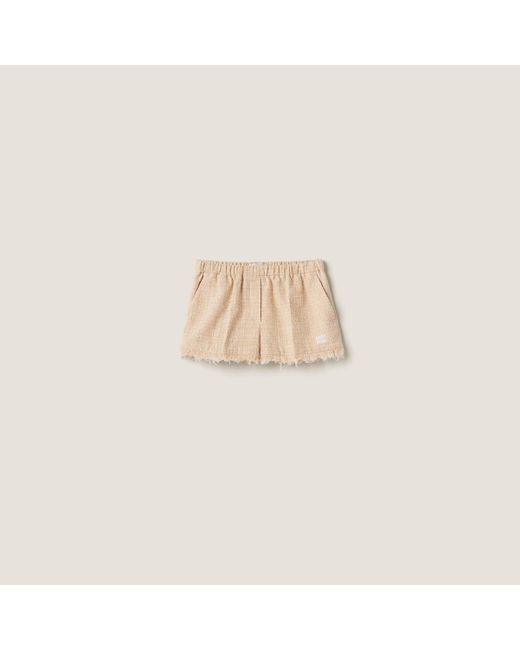 Miu Miu Natural Tweed Shorts