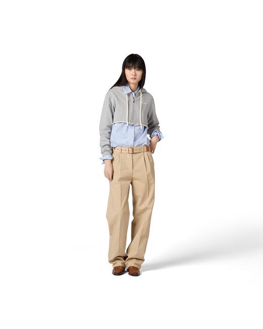 Miu Miu Gray Cropped Hoodie Jacket