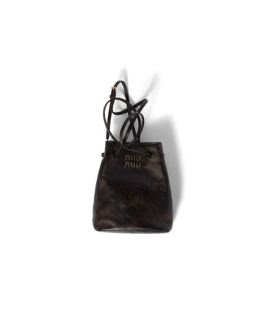 Miu Miu Black Nappa Leather Pouch