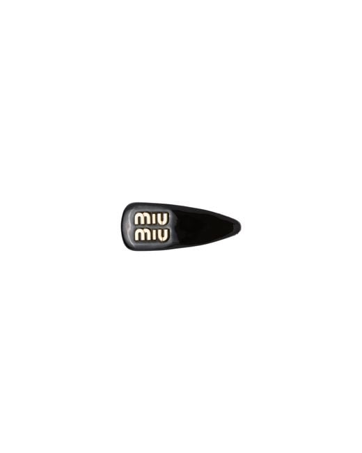 Miu Miu Black Tortoise Hair Clip