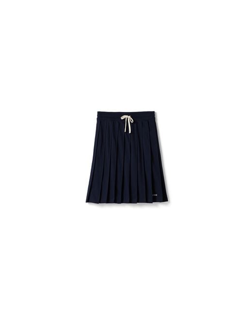 Miu Miu Blue Pleated Garment-Dyed Jersey Skirt